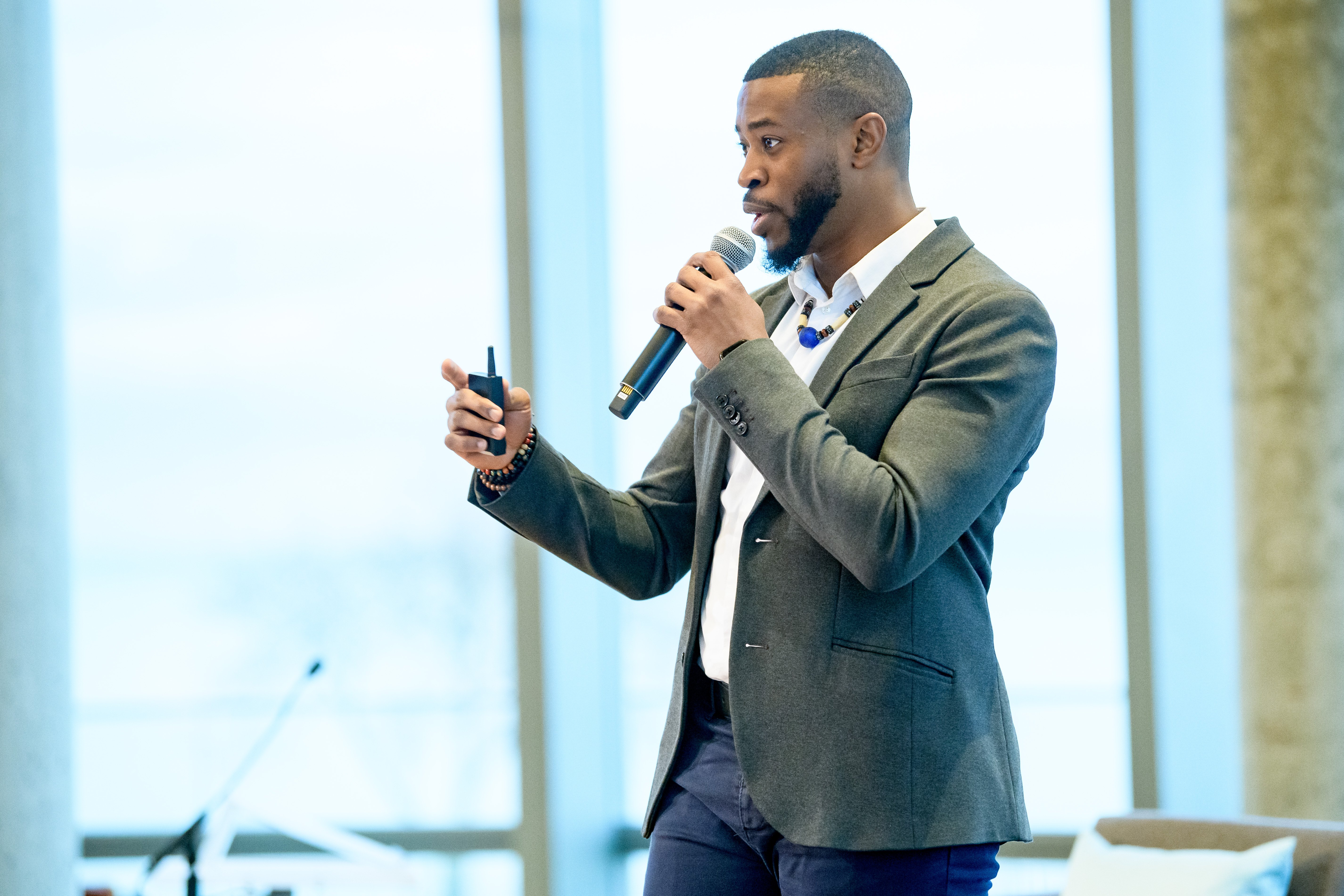 Irewole Akande speaking at a conference